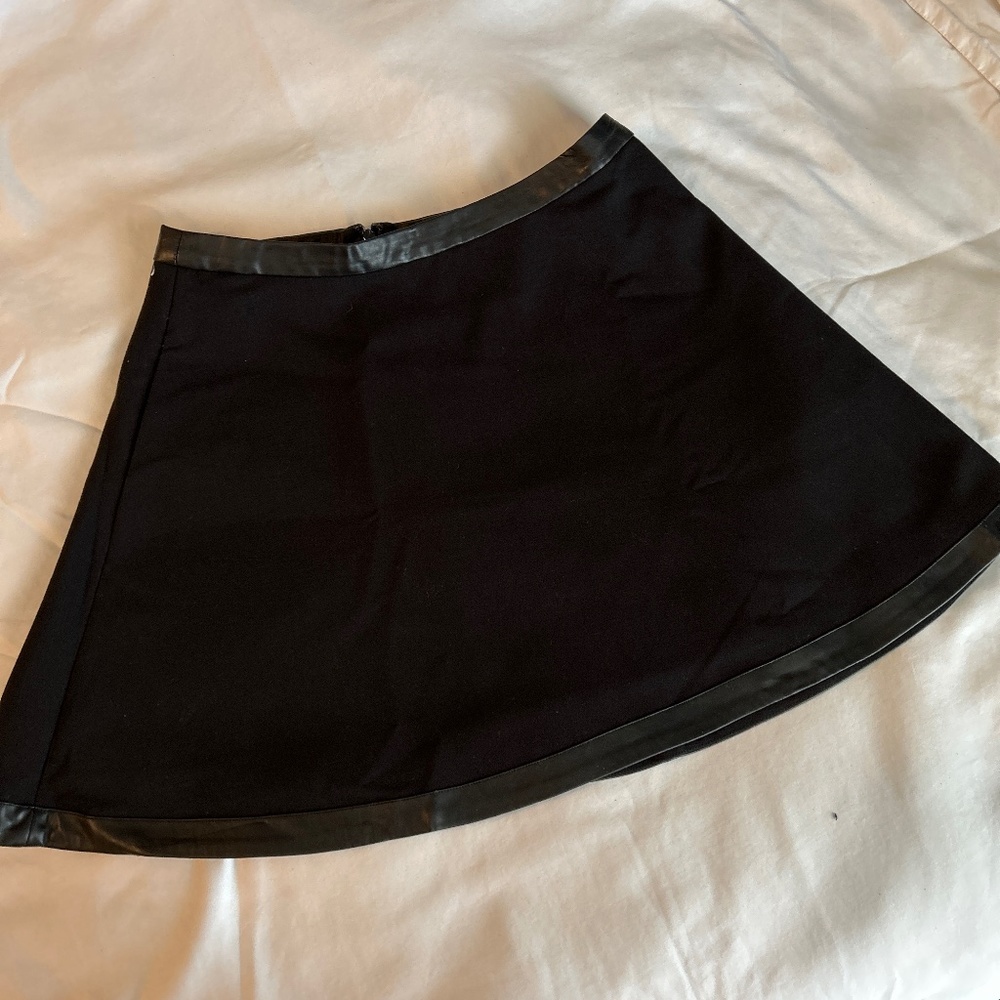 A line black mini skirt